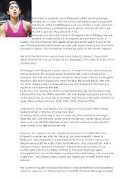 Here's my latest article that i wrote for the star online. Biodata Nicol Ann David Sports