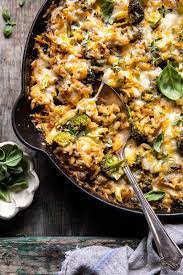 One Skillet Cheesy Broccoli Cheddar Orzo Bake Half Baked Harvest Recipe Broccoli Cheddar Half Baked Harvest Recipes Weeknight Casseroles