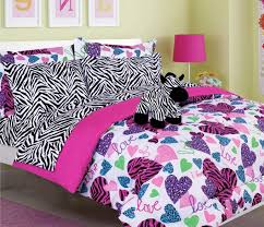 Find fun kids bedding sets, including comforters , quilts, sheets, pillow cases and more, at macy's! Amazon Com Girls Kids Bedding Misty Zebra Tween Teen Dream Bed In A Bag Twin Size Comforter Set Sheet Set And Plush Zebra Included Love Hearts Hot Pink Turquoise Blue Purple Black And White Kitchen