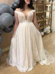 Beautiful Romantic Plus Size Wedding Dress With Deep V Neckline And Off Shoulder Sl Wedding Dress Inspiration Wedding Dress Long Sleeve Plus Size Wedding Gowns