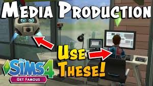 A sim plays the sims on a custom content computer. The Sims 4 Get Famous Media Production Skill Guide