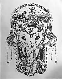 Classic Dotwork Elephant Hamsa Tattoo Design Elephant Tattoos Hamsa Tattoo Design Hamsa Tattoo
