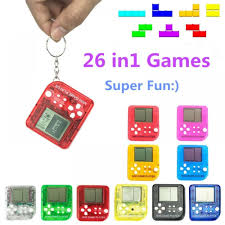 Portable Mini Tetris Game Console Keychain Lcd Handheld Game Players Children Educational Electronic Toys Anti Stress Keychain I Www K Gadgets Com Tetris Game Electronic Toys Gaming Console