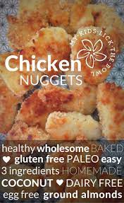 Easy Healthy Chicken Nuggets 3 Ingredients Recipe Healthy Chicken Nuggets Chicken Nuggets Healthy Baked Chicken