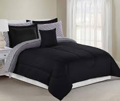 Black And Gray Comforter Just Home Solid Black Gray Queen 8 Piece Comforter Set Black Comforter Sets Black Comforter Comforter Sets