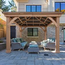 cedar gazebo with aluminum roof