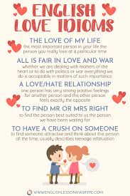 English Love Idioms And Phrases Idioms In English With Meanings English Idioms Idioms And Phrases Learn English Words