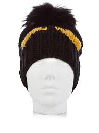 Made with embossed ff motif. Fendi Bag Bugs Intarsia Wool Knit Beanie Hat In Black For Men Lyst
