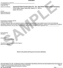 The maine attorney general does not guarantee that this model. Appendix L Agc Document 655 Standard Form Of Agreement Between Contractor And Subcontractor Construction Contracting A Practical Guide To Company Management 8th Edition Book