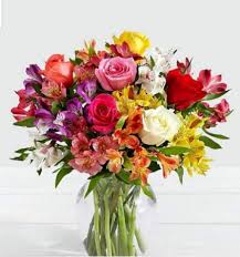 Mixed roses and mixed alstrameria Vase of the freshest ,bright summer  flowers in Elyria, OH - PUFFER'S FLORAL SHOPPE, INC.