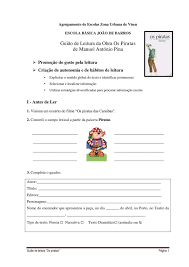 Campo Lexical E Familia De Palavras Guiao De Leitura Final Os Piratas Leitura Pirata Joao De Barro