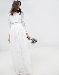 Check spelling or type a new query. Asos Edition Grace Brautkleid Aus Spitze Mit Kurz Geschnittenem Oberteil Asos