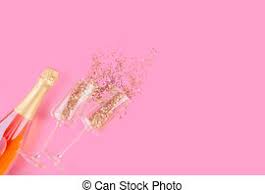 Store it in the fridge and serve in champagne flutes. Creative Party Concept Blank Paper Card Mock Up On The Pink Background With Golden Confetti And Champagne Bottle Canstock