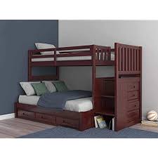 Check spelling or type a new query. Amazon Com Mission Twin Over Full Staircase Bunk Bed With 3 Drawers In Merlot Finish Home Kitchen