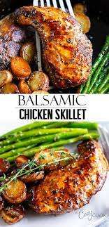 Balsamic Chicken Skillet Chicken Skillet Recipes Healthy Chicken Recipes Cooked Chicken Recipes