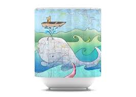 I Am On A Boat Shower Curtain By Catherine Holcombe Shower Curtain Whale Shower Curtain Unique Shower Curtain