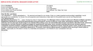 Those systems work best reading simple text rather than fancy formatting. Hotel Or Motel Manager Cover Letter