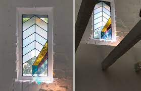Forest mountain stained glass panel is a perfect addition to home interior. Stained Glass Is Having A Very Important Moment Architectural Digest