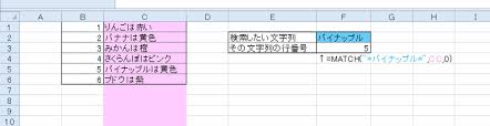 Excel 関数 Match 指定した文字列を検索して その文字列があるセル番地 行番号or列番号 を取得する 思考酒後
