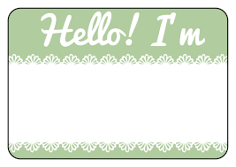 Green Lace Name Tag Template For Events Name Tag Templates Tag Template Name Tags