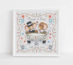 $8.80 (regularly $11.00) add to cart. Furry Tales Just Married Wedding Sampler Cross Stitch Pattern Lucie Heaton Cross Stitch Designs
