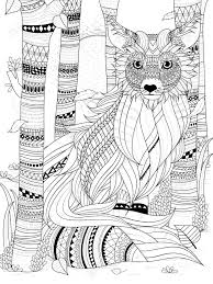 Discover all our printable coloring pages for adults, to print or download for free ! Fluffy Fox In The Forest Adult Coloring Page Royalty Free Cliparts Vectors And Stock Illustration Image 54051590