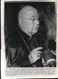 1963 Press Photo Archbishop Francis Spellman at pope death news conference  in NY