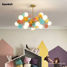 Bubble lights can convert a dark dining space into a lavish area. Children S Room Chandelier Multicolored Flower Branch Series Living Dining Room Ceiling Hanging Lights Bedroom Lighting Fixtures Children S Room Lighting Design Ideas Lednews