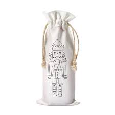New Holiday Nutcracker Design Canvas Wine Tote for Gift