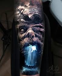It is a good material for a more noticeable, bigger and dramatic tattoo. Poseidon Storm Mens Forearm Piece