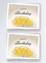 Template kad ucapan hari jadi. Happy Birthday Party Greeting Card With Golden Balloons Template Image Picture Free Download 465389869 Lovepik Com