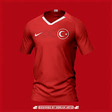 The jersey features a lighter red strip across the chest. Turkey Euro 2020 Home Kit