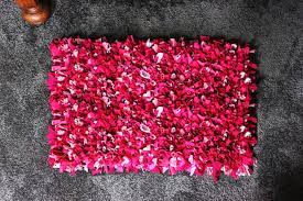 Pagisofe super soft fluffy velvet fabric indoor room area rugs carpets for living room bedroom kids nursery decor dining floor non slip shag rectangle rug 4x5.3 feet (navy blue) 4.4 out of 5 stars 17,502 How To Make Your Own Shag Rug Out Of Old T Shirts Krrb Blog Diy Rug Old T Shirts Rag Rug