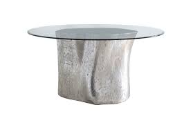 By patio festival (43) cosmoliving by cosmopolitan circi metal outdoor dining table with glass top. Log Dining Table 60 Glass Top Silver Leaf Scenario Home