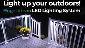 A lighted handrail provides safety when walking up and down the stairs at night, it also adds a unique look that can be customized to match. Light Up Your Outdoors With Regal Ideas Led Lighting System Youtube