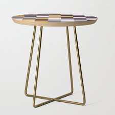 Buy Purple And Gold Squares Side Table By Blerta Worldwide Shipping Available At Society6 Com Just One Of Millions Pink Side Table Side Table Grey Side Table