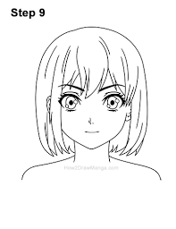 Two more steps left and you will finish the art drawing session how to draw anime bangs. How To Draw A Manga Girl With Short Hair Front View Step By Step Pictures How 2 Draw Manga