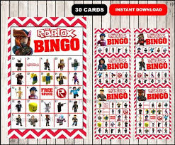 Instant Download A High Resolution Pdf File Will Be Available For Download Immediately Following Purchase You Will Receive 30 D Bingo Roblox Party Card