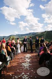 Rustic Wedding Ceremony At Lookout Cabin At Canyons Resort Park City Ut Photo Claire Marike Mo Park City Utah Rustic Wedding Ceremony Park City Mountain