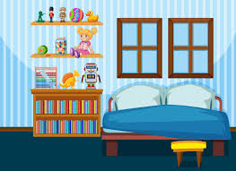Welche farbe passt ins schlafzimmer? Schlafzimmer Interieur Mit Mobeln In Blau Farbe Thema 1762304 Vektor Kunst Bei Vecteezy