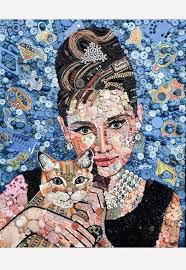 UK artist Jane Perkins recreates artworks from found materials such as  plastic toys, beads, buttons and shells