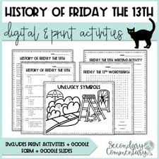 However, for the superstitious, it is the unluckiest day of the year. Friday The 13th History Worksheets Teaching Resources Tpt
