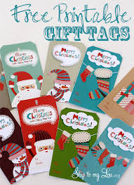 These christmas gift tags can be printed on card stock or full sheet label paper to make them adhesive. Free Printable Christmas Gift Tags Skip To My Lou
