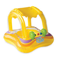 Intex Kiddie Float With Sun Shade And Toys Buybuy Baby Baby Pool Floats Baby Float Toddler Swimming Pool