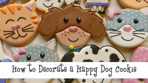 How To Decorate A Happy Dog Cookie Youtube Dog Cookies Dog Biscuit Recipes Homemade Dog