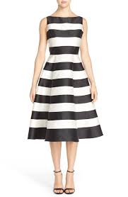Adrianna Papell Stripe Mikado Midi Dress Regular Petite Nordstrom Fit N Flare Dress Fit And Flare Dress Pretty Dresses