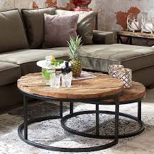Coordinate the look with matching side tables and lighting. Luxe Kensington Reclaimed Wood Industrial Nest Of Tables Modish Living