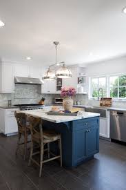 Check Out The Blue Island White Cabinets And Dark Blue Island Cottage Country Kitche Stools For Kitchen Island Country Kitchen Designs New Kitchen Cabinets
