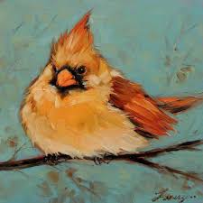 Bird Sitting On Branch Painting 5x5 Inch Original Oil Painting Of A Cardinal Sitting On A Branch Painted On Gessobord Makes A Unique And Affordabl Art Painting Animal Paintings Oil Painting