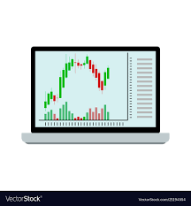 Stock Chart Of Candle Stick On Laptop